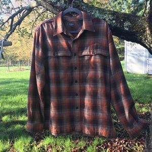 Royal Robbins Plaid Button Flannel Shirt LG EUC